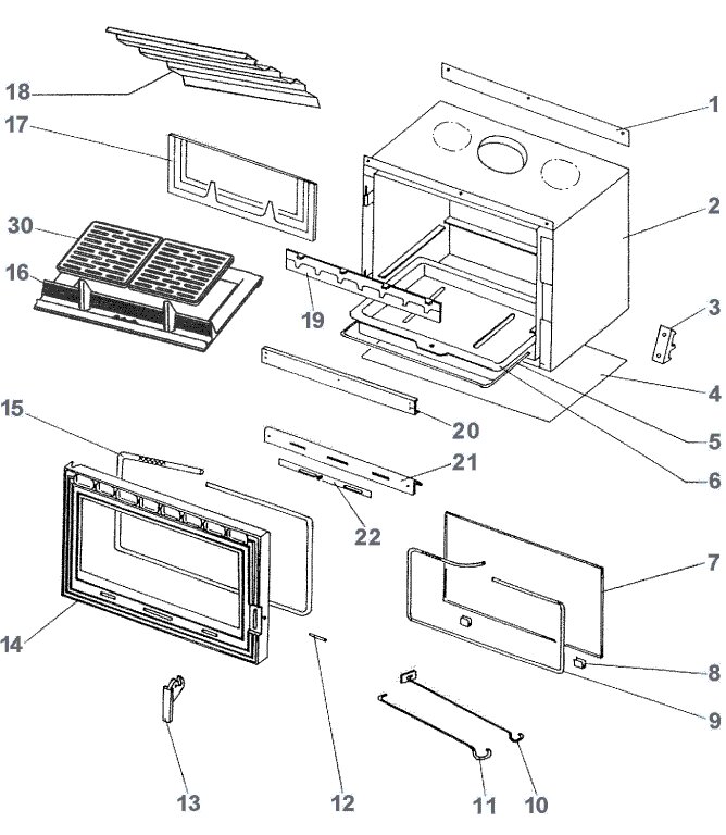 Plan / éclaté : FOYER INSERT BOIS DEVILLE C07856.PTxx