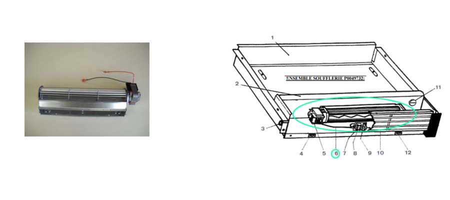 en vente: P0047853 - VENTILATEUR P0047853 DE SOUFFLERIE CO7200 ET CO7201 POUR  INSERT 7884