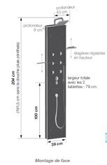 COLONNE DOUCHE HYDROMASSANTE  AQUAGLASS CD210 Verre dépoli
