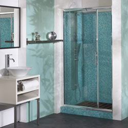 VENTE : PORTE DOUCHE COULISSANTE MACAO 115 - 125 cm PA643BTNE BLANC
