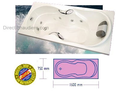 Baignoire Balnéo Kinedo Ergonomique 160x75 Vitalité Kietude