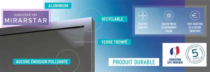 Radiateur VRX miroir rayonnant MIRARSTAR 400W