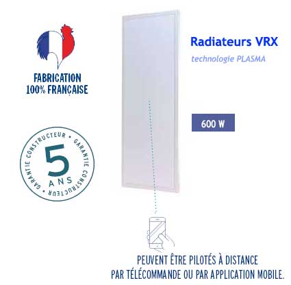 VENTE : Radiateur VRX panneau rayonnant laque 600W
