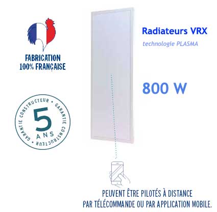 VENTE : Radiateur VRX panneau rayonnant laque 800W