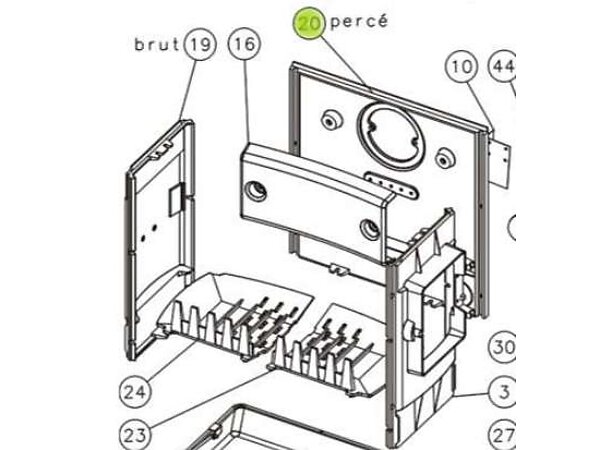 GODIN DERRIERE DE FOYER NORVEGIEN 3275 310101 / CANADIEN 310103 EBARBE REF 12401327501 / 22401327501