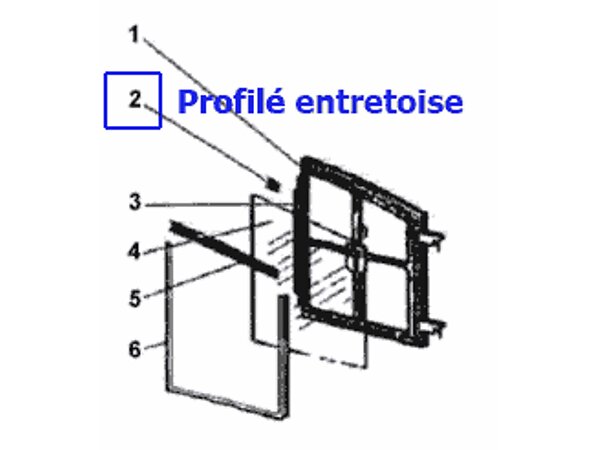 Profile entretoise P0019306 pour insert bois C07867.PTxx