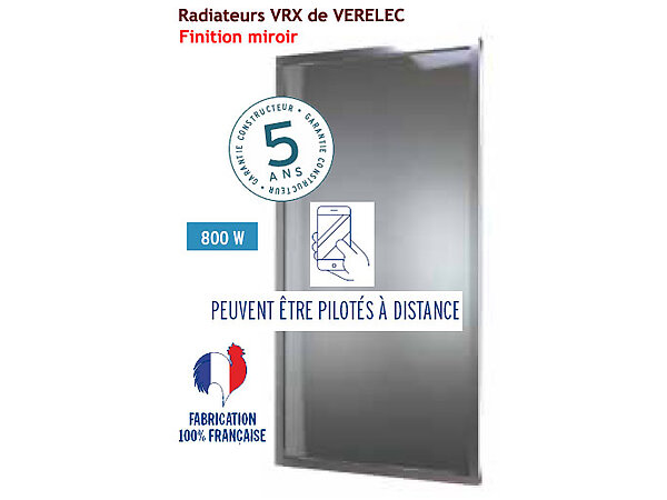 Radiateur VRX miroir rayonnant MIRARSTAR 800W