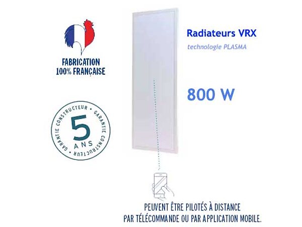 Radiateur VRX panneau rayonnant laque 800W
