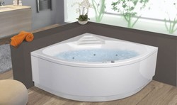 Fiche produit BAIGNOIRE BALNEO D'ANGLE DOUBLES TETES KINEDO MODELE OTEA 140