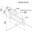Fiche produit BARRE APPUI EN U 60462