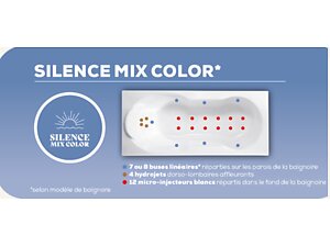 Système massant Silence Mix Color pour baignoire Kinedo